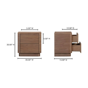  Modern European furniture - 2-Drawer Wooden Tall Nightstand - www.oroa.com | Oroa.com