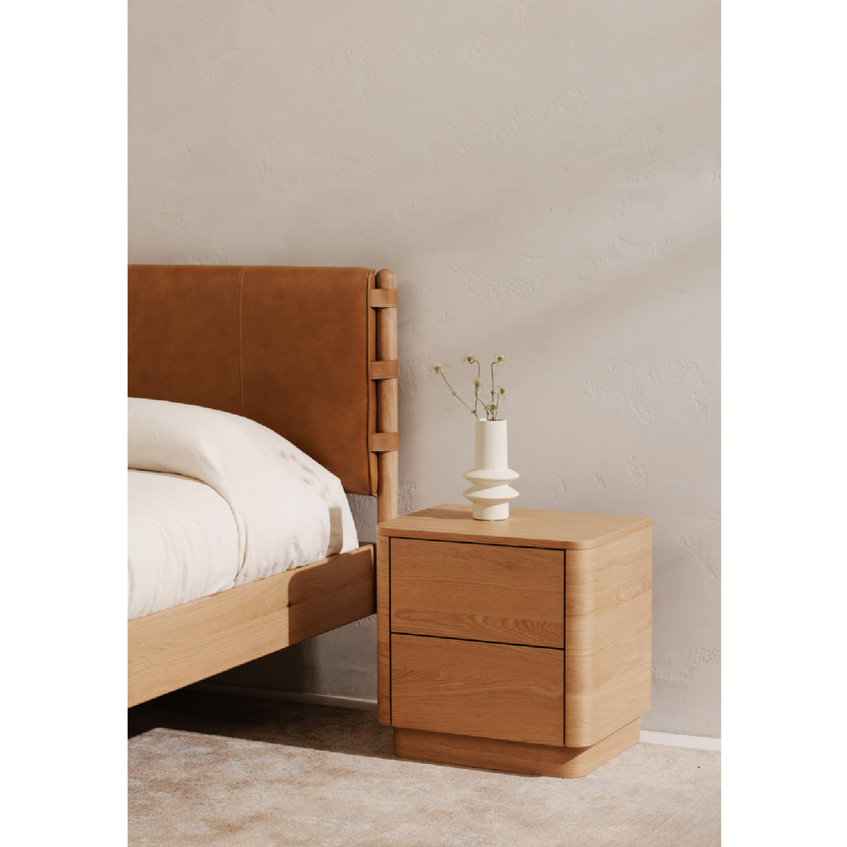   Modern European furniture - 2-Drawer Wooden Tall Nightstand - www.oroa.com | Oroa.com