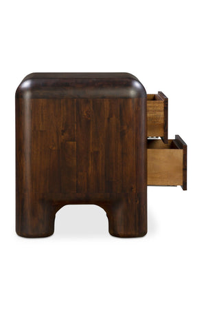   Brown Acacia 2-Drawer Nightstand | Oroa.com