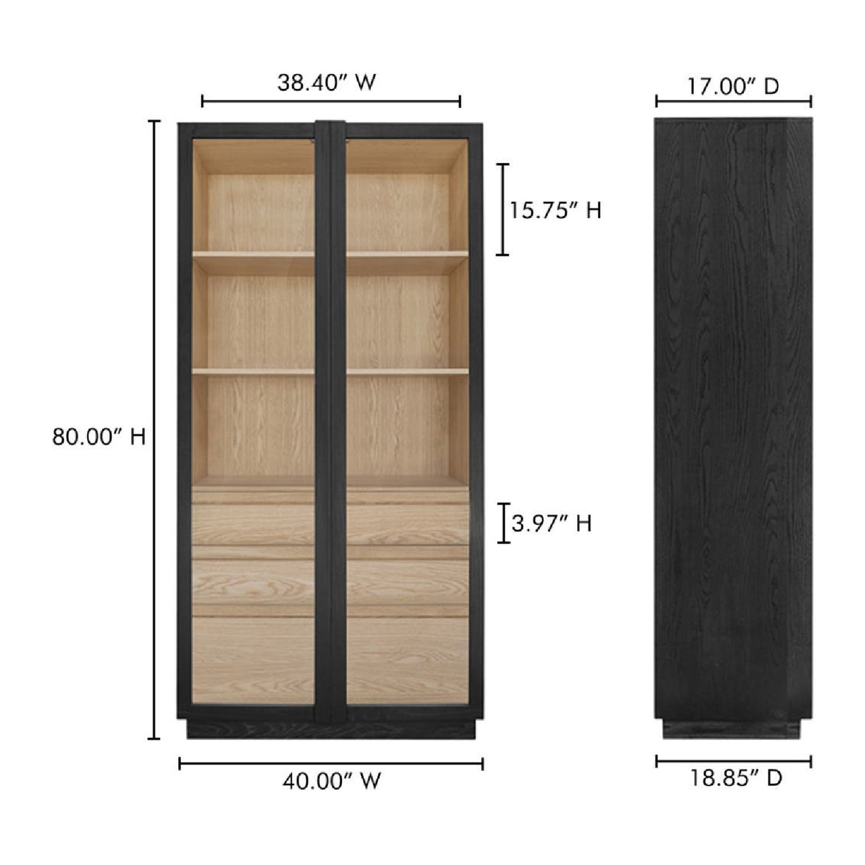   Modern European furniture - Black Solid Ash Tall Cabinet - www.oroa.com | Oroa.com