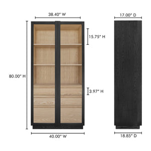   Modern European furniture - Black Solid Ash Tall Cabinet - www.oroa.com | Oroa.com