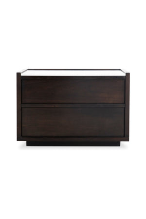   Modern European furniture - Acacia Veneer 2-Drawer Nightstand - www.oroa.com | Oroa.com