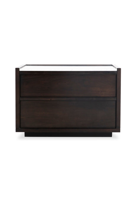   Modern European furniture - Acacia Veneer 2-Drawer Nightstand - www.oroa.com | Oroa.com