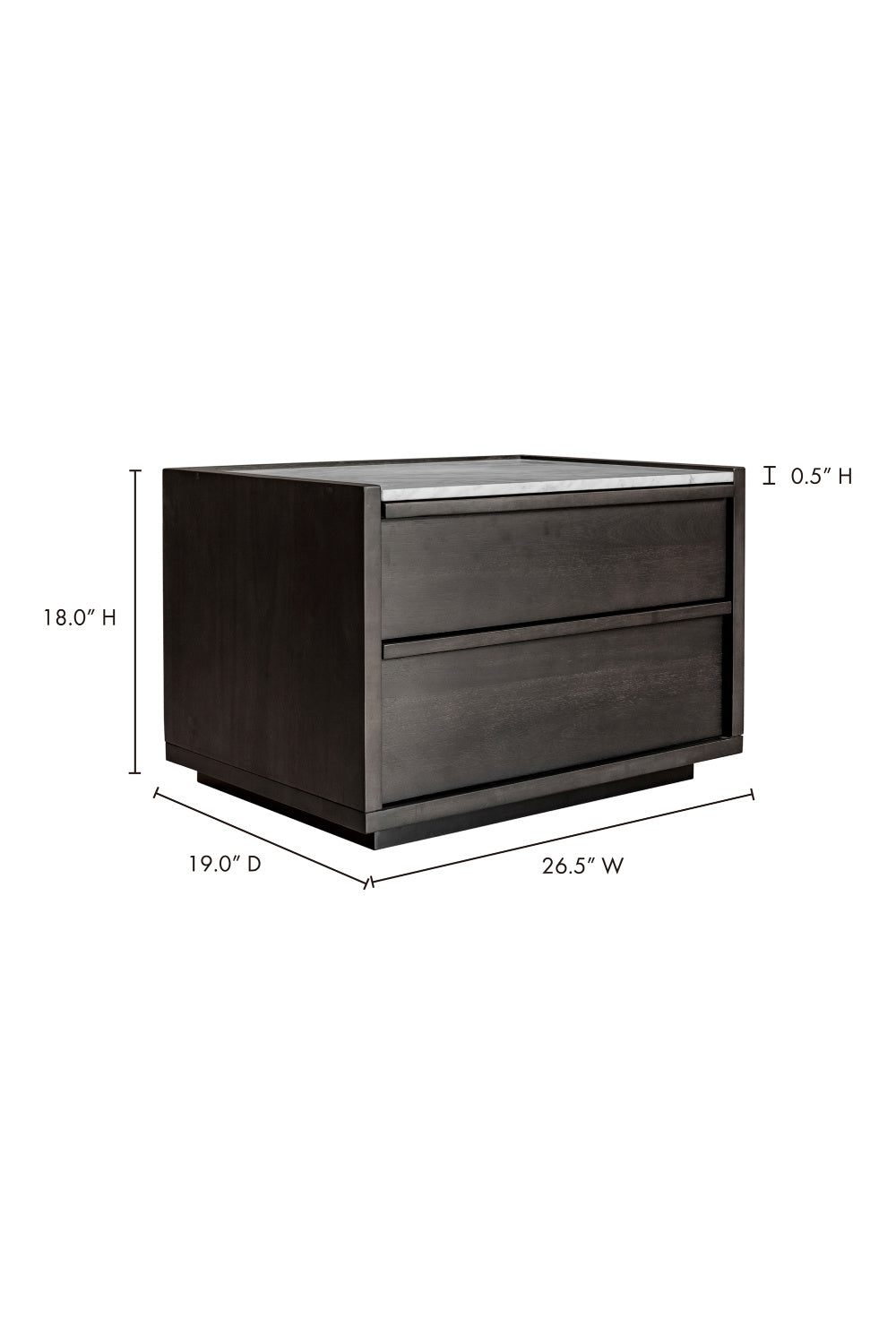   Modern European furniture - Acacia Veneer 2-Drawer Nightstand - www.oroa.com | Oroa.com