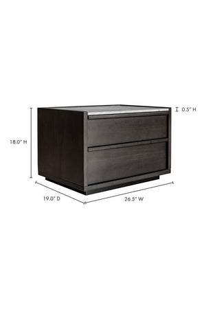   Modern European furniture - Acacia Veneer 2-Drawer Nightstand - www.oroa.com | Oroa.com