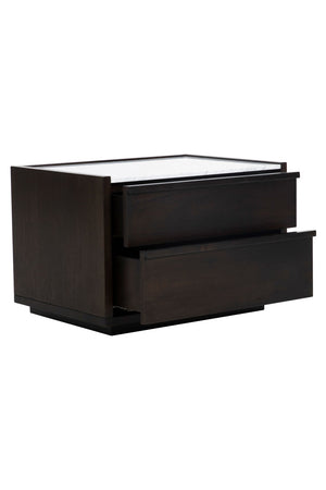   Modern European furniture - Acacia Veneer 2-Drawer Nightstand - www.oroa.com | Oroa.com