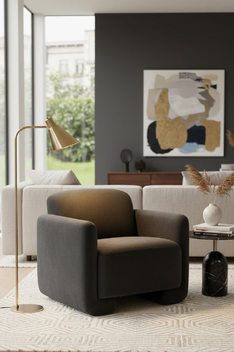   Gray Upholstered Accent Chair | Oroa.com