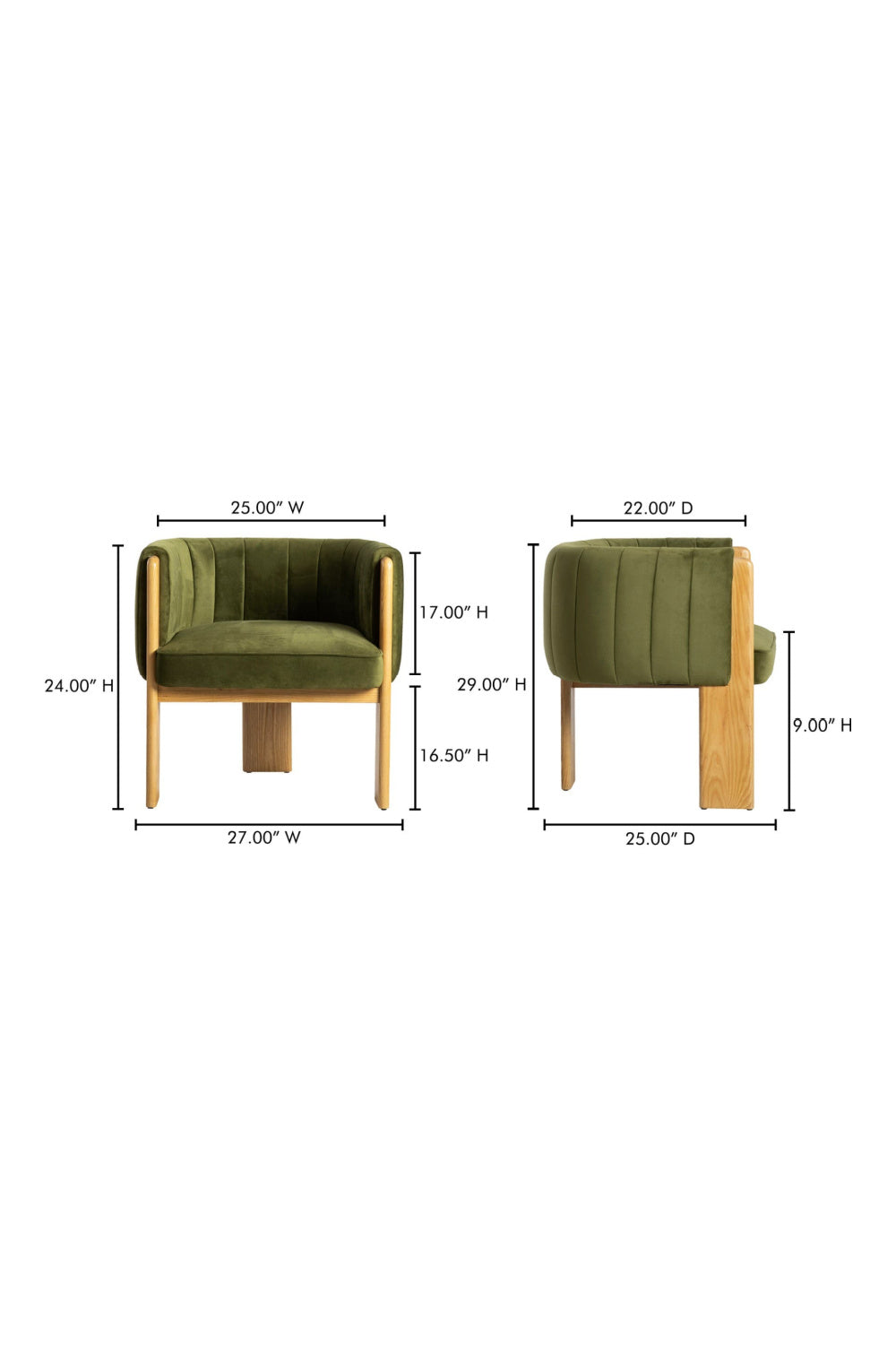   Green Curved Accent Chair | Oroa.com