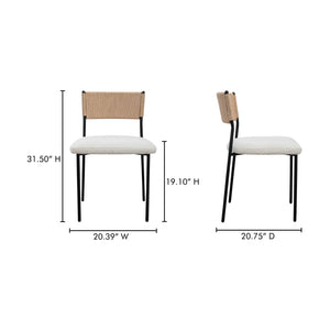   Modern European furniture - White Boucle Dining Chair (2) - www.oroa.com | Oroa.com