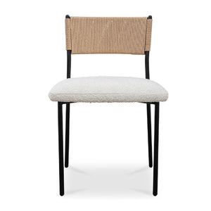   Modern European furniture - White Boucle Dining Chair (2) - www.oroa.com | Oroa.com