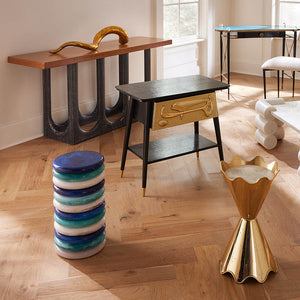   Stacked Marbleized Ring Accent Table | Oroa.com
