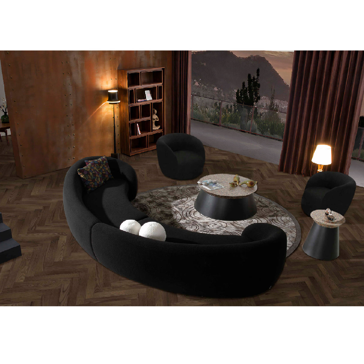   Black Rounded Accent Chair | Oroa.com