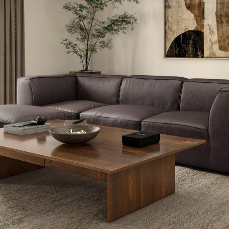   Modern European furniture - Brown Leather Corner Chair - www.oroa.com | Oroa.com