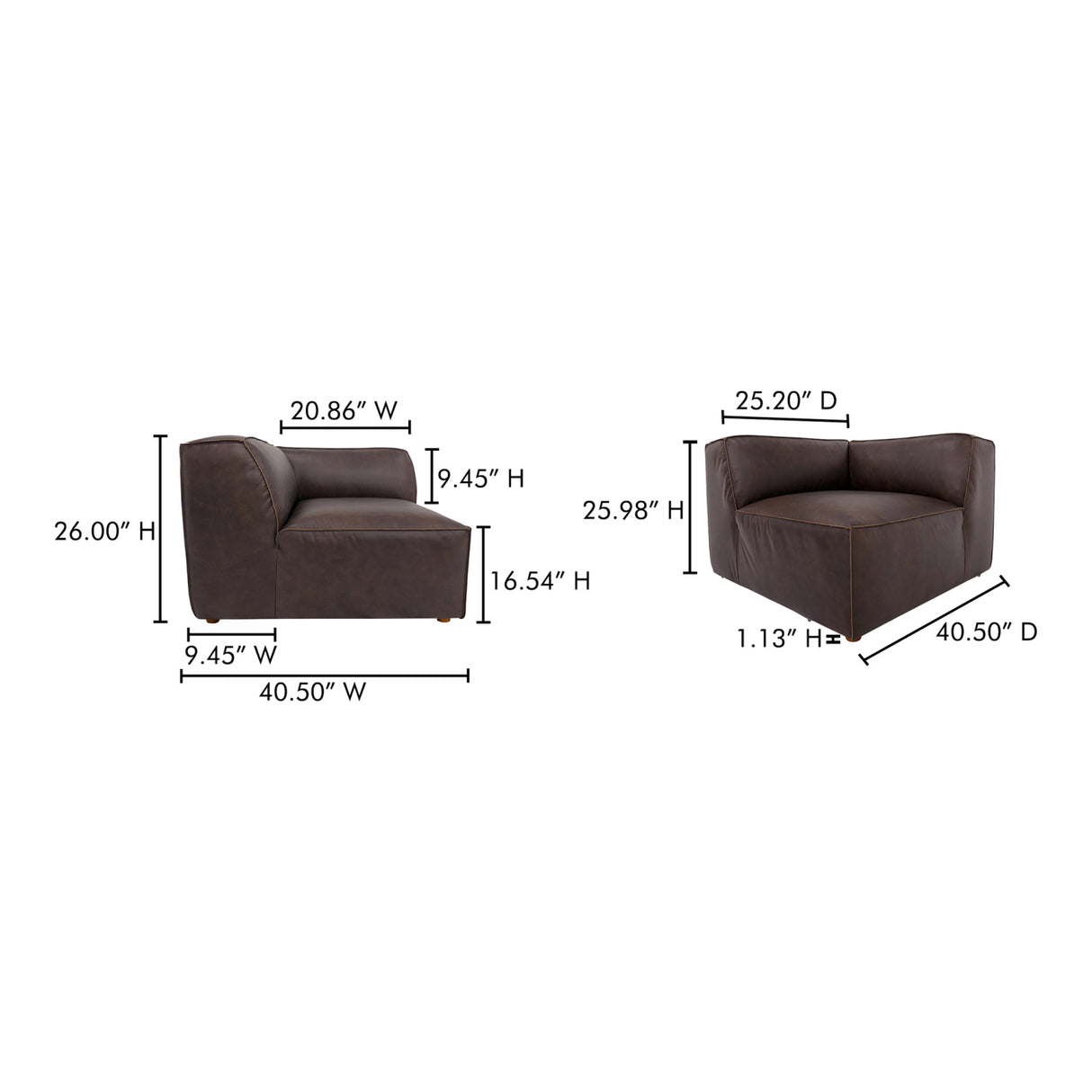   Modern European furniture - Brown Leather Corner Chair - www.oroa.com | Oroa.com
