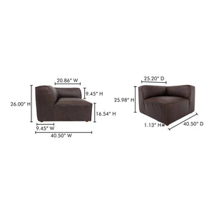   Modern European furniture - Brown Leather Corner Chair - www.oroa.com | Oroa.com