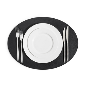   Grained Leather Oval Placemat | Oroa.com