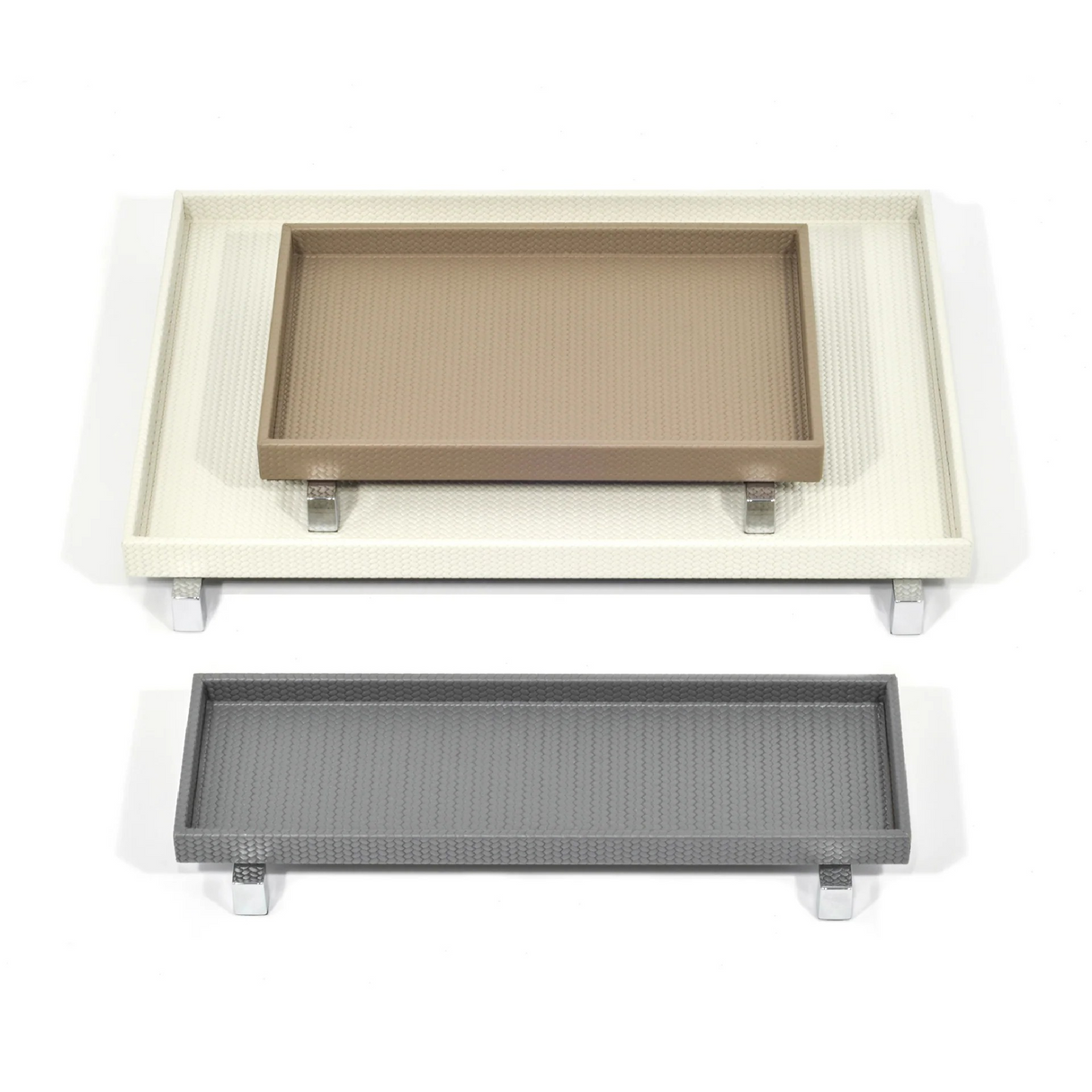   Metal Feet Leather Tray | Oroa.com