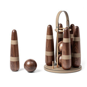   Walnut Wood Bowling Set | Oroa.com