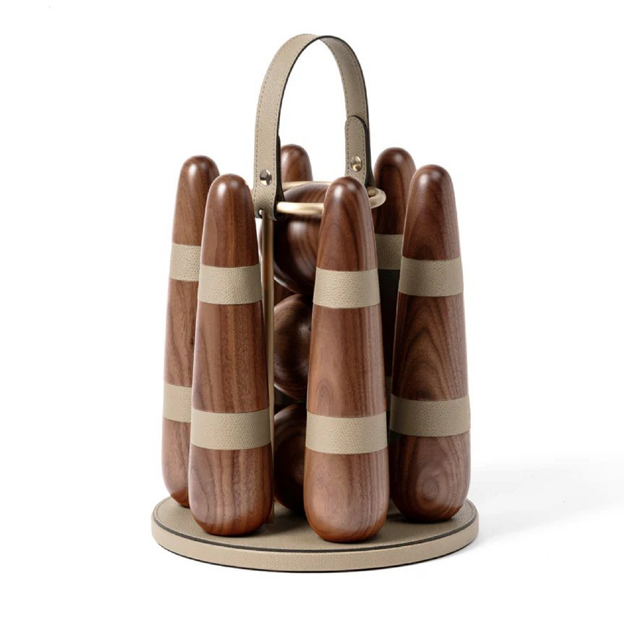   Walnut Wood Bowling Set | Oroa.com