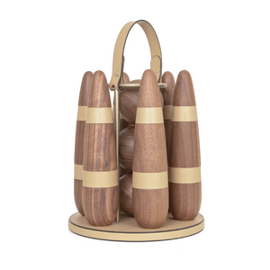   Walnut Wood Bowling Set | Oroa.com