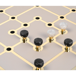   Gold Embellished Leather Game Set | Oroa.com