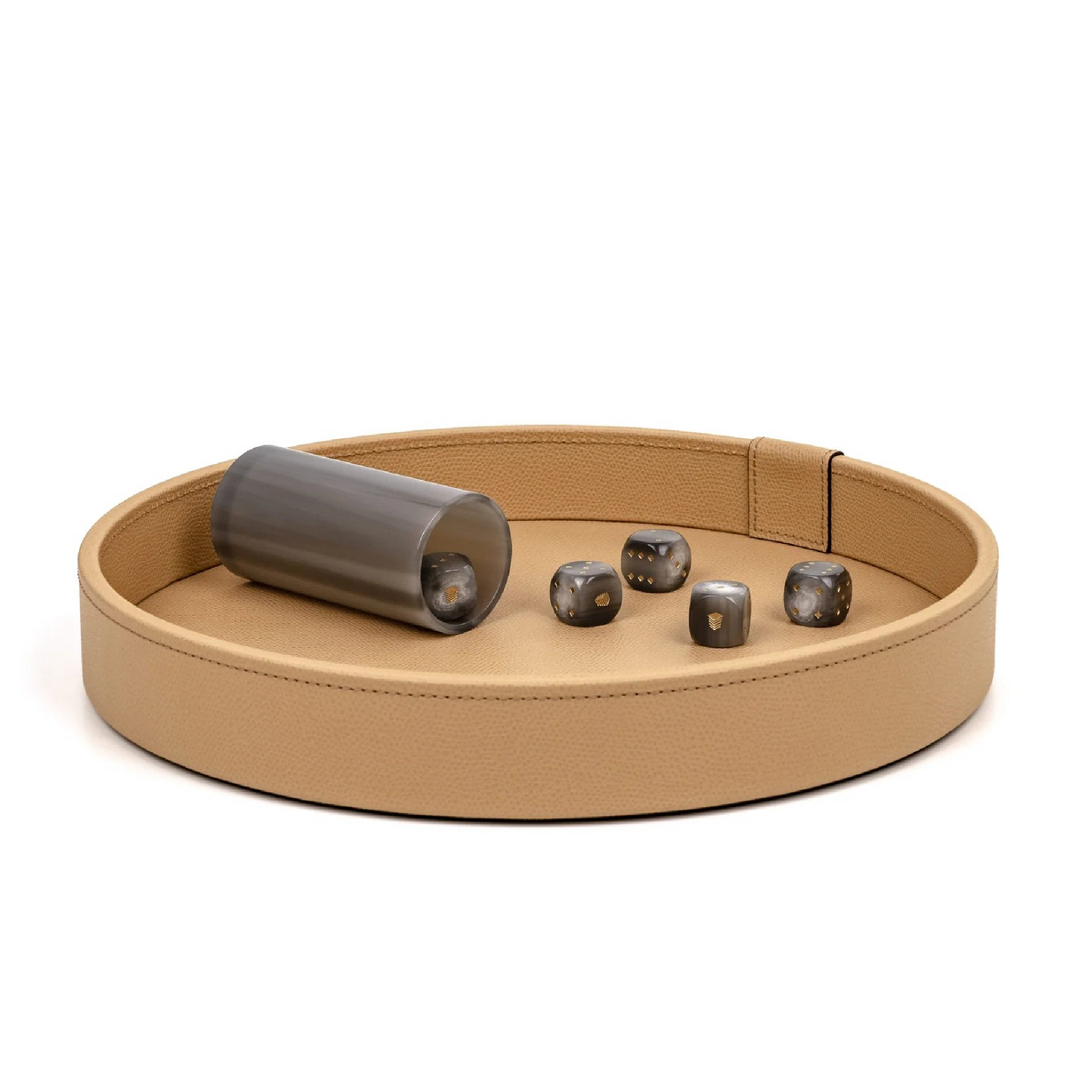   Round Leather Dice Game Set | Oroa.com