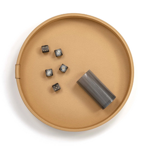   Round Leather Dice Game Set | Oroa.com