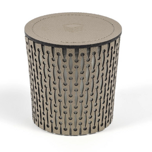   Leather Covered Glass Candle | Oroa.com