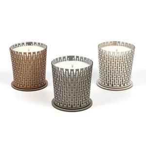   Leather Covered Glass Candle | Oroa.com