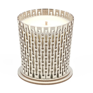  Leather Covered Glass Candle | Oroa.com