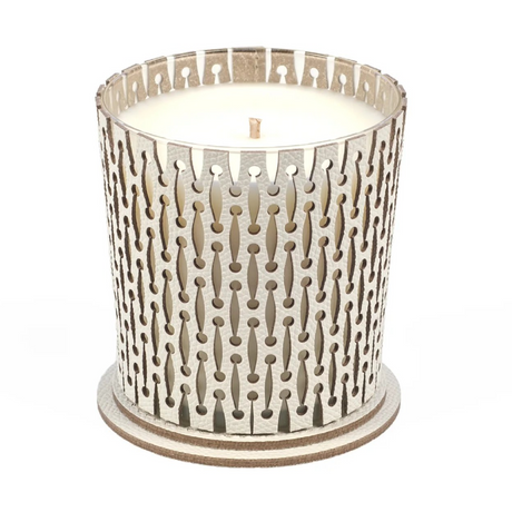   Leather Covered Glass Candle | Oroa.com