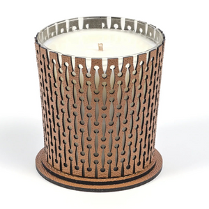   Leather Covered Glass Candle | Oroa.com