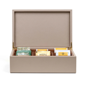   Leather Covered Tea Box Organizer | Oroa.com