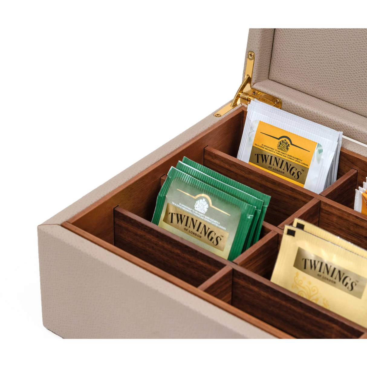   Leather Covered Tea Box Organizer | Oroa.com