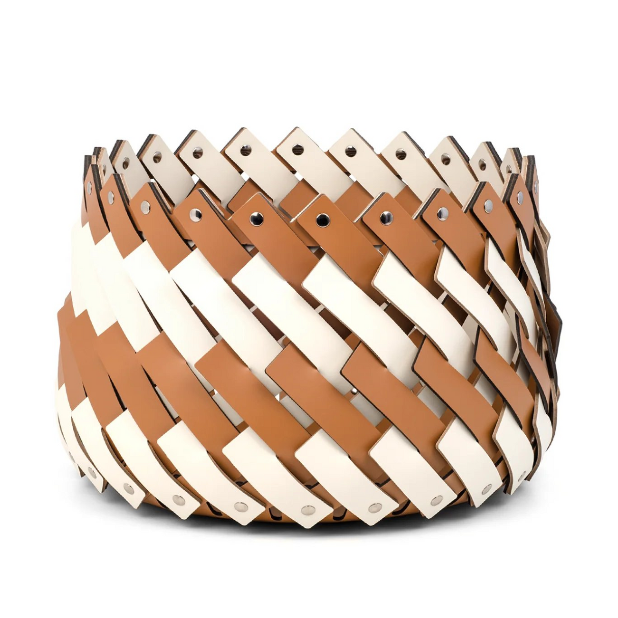   Bicolor Leather Basket | Oroa.com