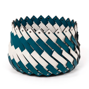   Bicolor Leather Basket | Oroa.com