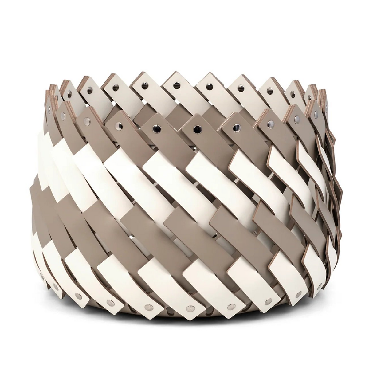   Bicolor Leather Basket | Oroa.com