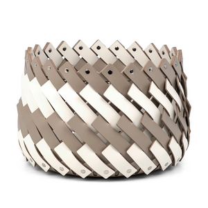   Bicolor Leather Basket | Oroa.com
