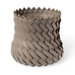   Handwoven Leather Strips Basket M | Oroa.com