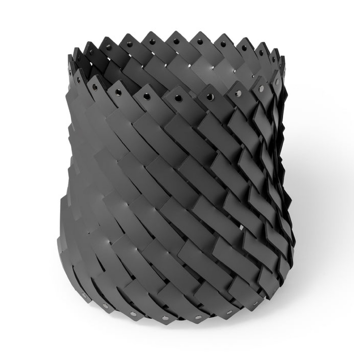   Handwoven Leather Strips Basket M | Oroa.com