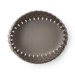   Leather Weave Oval Basket L | Oroa.com