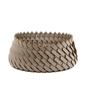   Leather Weave Oval Basket L | Oroa.com
