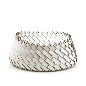   Leather Weave Oval Basket L | Oroa.com