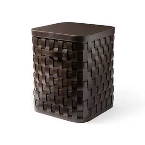   Square Woven Leather Basket L | Oroa.com