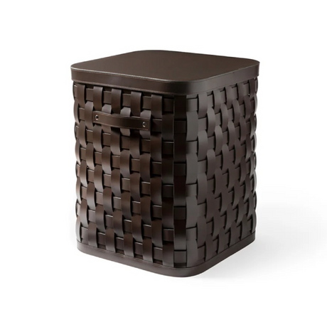   Square Woven Leather Basket L | Oroa.com