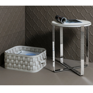   Rectangular Woven Leather Basket S | Oroa.com