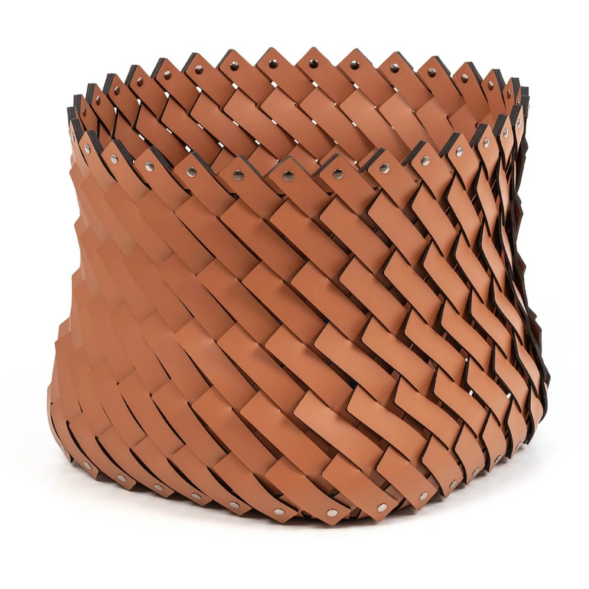   Leather Strips Square Basket | Oroa.com