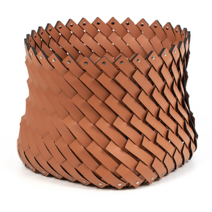   Leather Strips Square Basket | Oroa.com