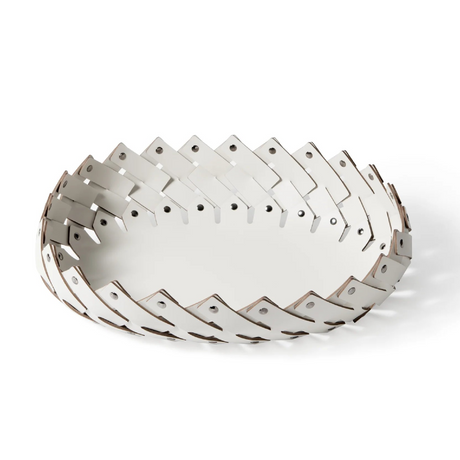   Woven Leather Strips Oval Basket | Oroa.com