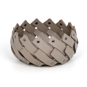   Woven Leather Strips Emptyy Pocket | Oroa.com